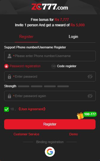 ZC777 Register-Login
